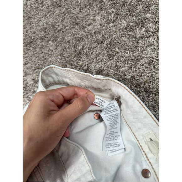 Madewell Slim Demi-Boot Jeans Cream Off White Vintage Canvas Ankle Bootcut 25P - Picture 7 of 15